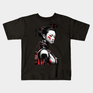 Japanese Cyber Girl - Futuristic Style Kids T-Shirt
